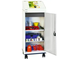 Materiaalkast 1310x500x500mm 2legborden Uitschuifbaar 1 Dolly Ral7035 - 1