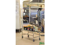 RVS duwbeugelwagen,draagverm. 100kg,laadvl. LxB 735x390mm,RVSplaat