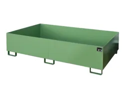 stellingopvangbak,opvangvol. 1000l,HxBxD 505x2150x1300mm,staal,RAL6011