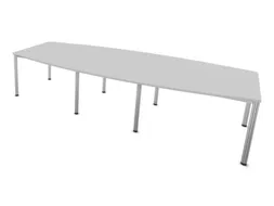 vergadertafel,HxBxD 740x3200x1400mm,vatvormig,MP-lichtgrijs