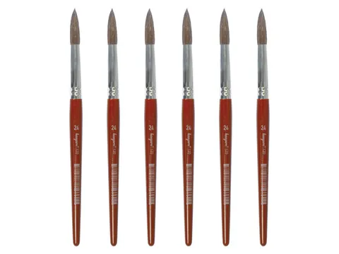 Penseel Kangaro Serie 120 rond Nr. 24 geitenhaar doos 6 stuks