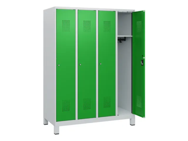 schoollocker,HxBxD 1630x1200x500mm,4vak,vak B 300mm,cil.-slot,voeten
