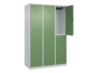 dubbeldekse locker,HxBxD 1850x1200x500mm,3x2vak.,vak B 400mm,cil.-slot - 2