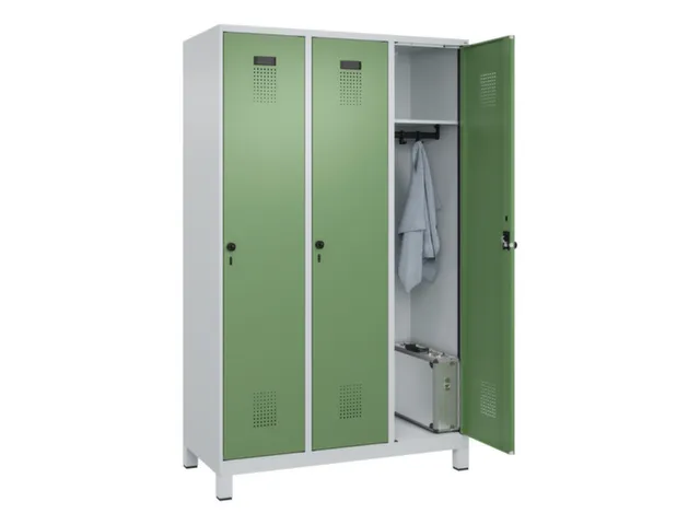 locker,HxBxD 1950x1200x500mm,3vak,vak B 400mm,draaigrendel,voeten