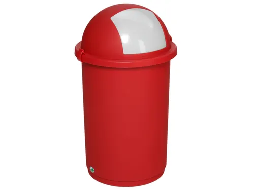 Afvalverzamelaar Kunststof 50 Liter HxØ 760x410mm Inworpklep Rood