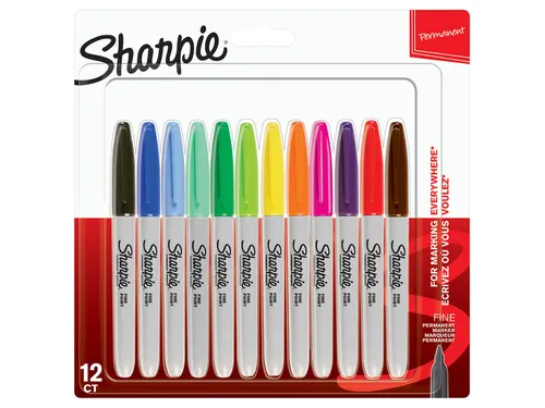 Viltstift Sharpie Fijne Punt permanente markers Blister à 12 kleuren
