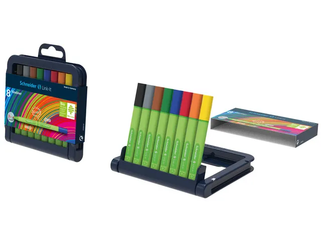 Fineliner Schneider Link-It 0,4mm assorti 8 stuks