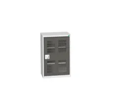 wandkast 800x525x350mm 2xStalen bodem sokkel Ral 7035 front Ral 7016