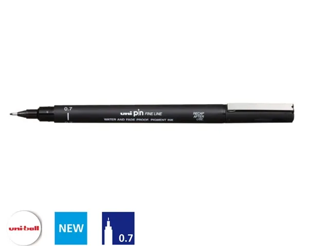 Fineliner Uni-ball Pin zwart 0.7mm