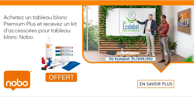 Kit d'accessoires gratuit à l'achat d'un tableau blanc Nobo Premium Plus!