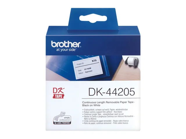 Label etiket Brother DK-44205 62mmx30.48m wit
