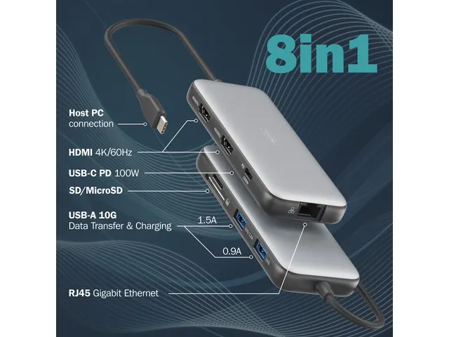 DIGITUS USB-C docking station 8-poorts