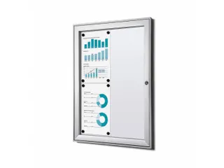 Vergrendelbaar Muurvitrine Indoor/Outdoor Brandwerend 4xA4 Zilver - 1
