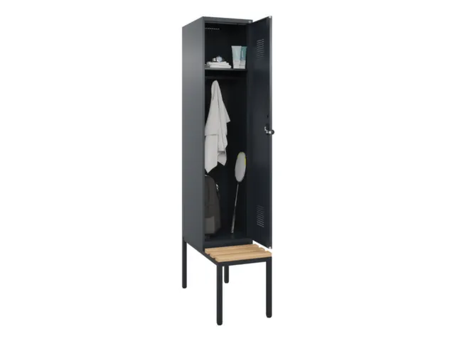 locker met bank,HxBxD 2120x400x815mm,1vak,vak B 400mm,draaigrendel