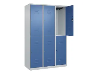 dubbeldekse locker,HxBxD 1850x1200x500mm,3x2vak.,vak B 400mm,cil.-slot - 2