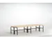 banc double,HxLxP 450x1500x700mm,barrettes en bois,RAL7016