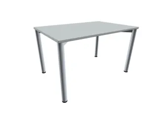 Vergadertafel Rechthoekig 72x120x80cm Lichtgrijs 4voeten Alu - 1