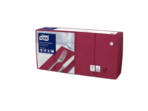 Tork 477418 Soft Lunchservet Advanced Bordeaux 33x33cm