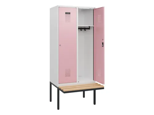 locker met bank,HxBxD 1950x800x815mm,2vak,vak B 400mm,cilinderslot