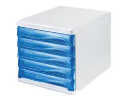 ladeblok,5lade(n),HxBxD 250x265x340mm,kunststof,wit
