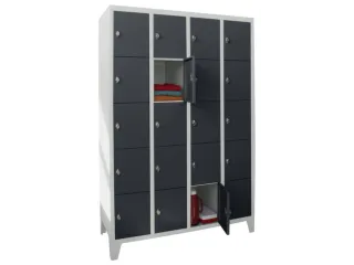 lockerkast,HxBxD 1850x1200x500mm,4x5vakken,RAL7035,front RAL7016 - 2