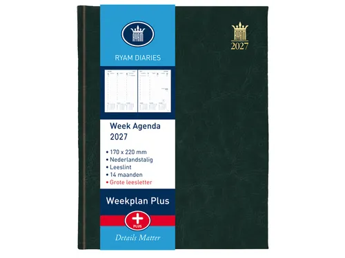 Agenda 2027 Ryam Weekplan Plus Mundior groot letter 7dagen/2pagina's a