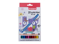 Viltstift Bruynzeel Kids Super Point assorti 20 stuks