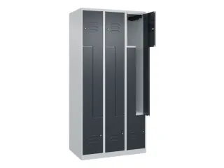 Z-garderobekast,HxBxD 1850x900x500mm,vak B 150/300mm,cil.-slot - 2