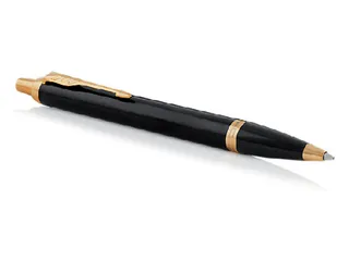Balpen Parker IM Black Lacquer GT Medium Blauwe inkt - 5