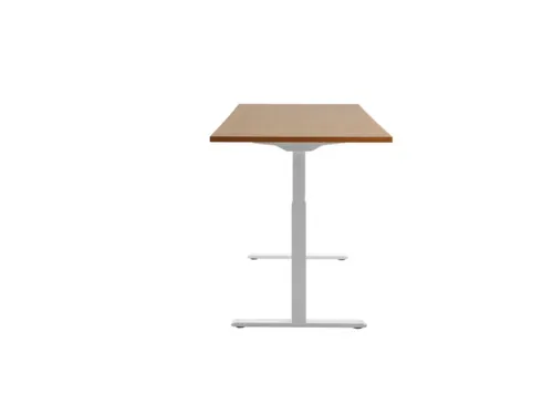 Elektrisch ihv bureau,HxBxD 700-1200x1800x800mm,blad beuken,T-voet wit