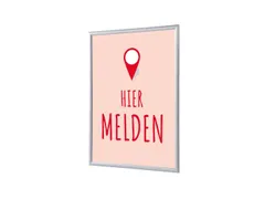 Kliklijst A1 complete set met print "Hier melden" Rood