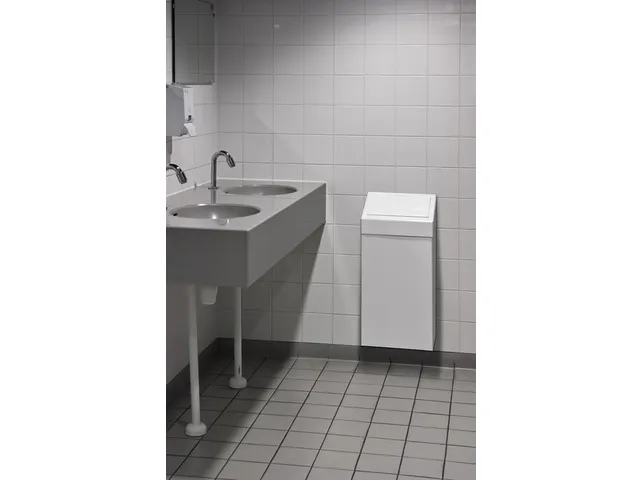 Afvalbak Vepa Bins met pushdeksel 50 liter metaal wit