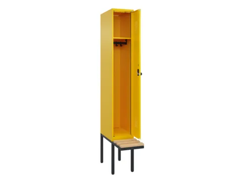 locker met bank,HxBxD 2120x300x815mm,1vak,vak B 300mm,draaigrendel