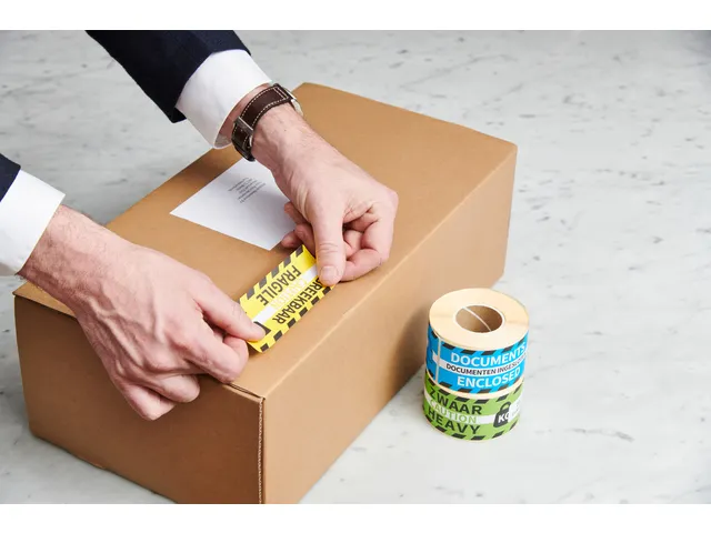 Waarschuwingsetiket Rillprint heavy 46x125mm groen 250 stuks