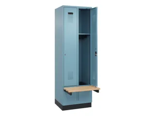 locker met bank,HxBxD 1950x600x815mm,2vak,vak B 300mm,cilinderslot - 1