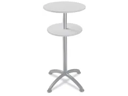 Statafel Stalen 4-Poots H 112cm Lichtgrijs Onderstel Alu Zilver