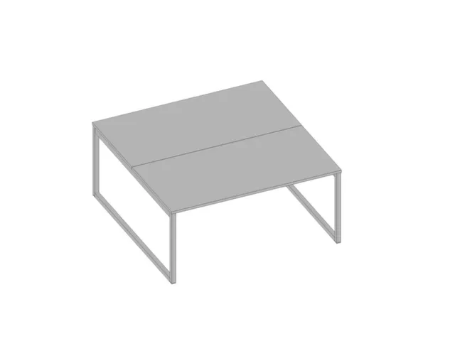 benchtafel,HxBxD 730x1600x1600mm,blad grijs,sledeframe aluminium