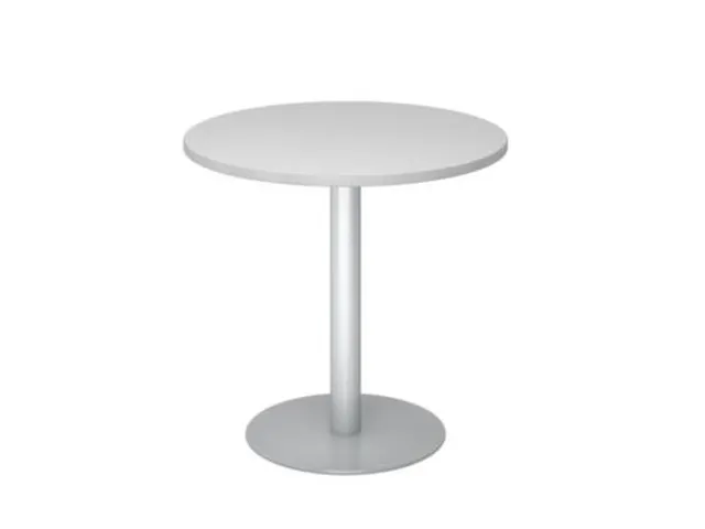 vergadertafel,HxØ 745x800mm,rond,schotelvoet zilverkleurig,ronde buis