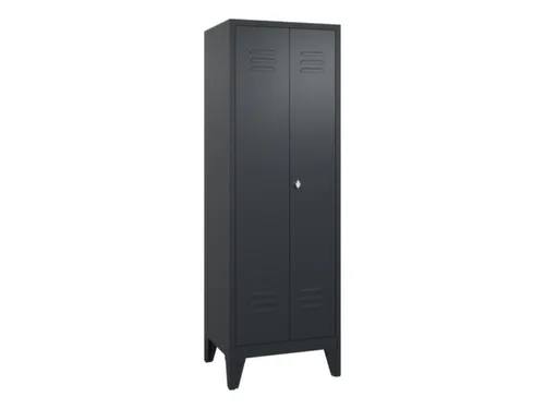 lockerkast,HxBxD 1850x610x500mm,2vak,romp RAL7021,front RAL7021
