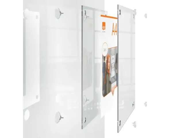 Infobord Nobo Premium Plus A4 acryl wand verplaatsbaar