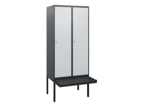 locker met bank,HxBxD 1950x800x815mm,2vak,vak B 400mm,cil.-slot