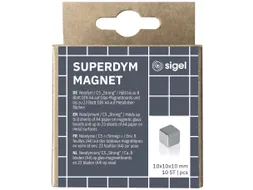 Magneten Sigel voor glasbord set 10stuks zilverkleurig C5 sterk 10x10x