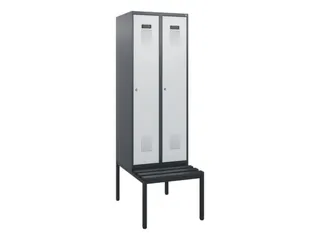 locker met bank,HxBxD 1950x600x815mm,2vak,vak B 300mm,cilinderslot - 2