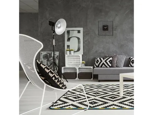 Wandklok Nextime 45x45x15 zwart metaal Vasco Square