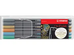 Pen 68 metallic viltstift 6 kleuren 6 stuks