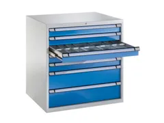 ladekast HxBxD 1000x1005x695mm 7laden vergrendeling RAL7035 RAL5012