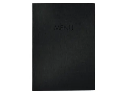 Menukaart map Sigel A4 zwart voor 8 blad