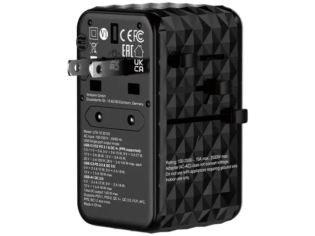 Verbatim 32125 GaN III universele travel adapter UTA-10