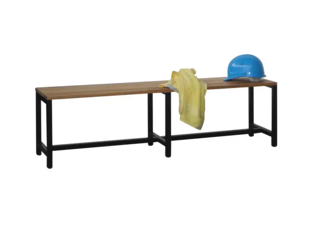 omkleedbank,LxD 1500x370mm,houten lijst beuken,onderstel RAL7035