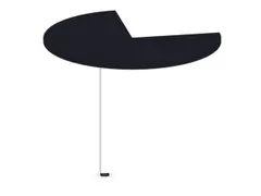 aanbouwtafel,i.h.v.,HxØ 720-840x1000mm,driekwartrond,CC-zwart